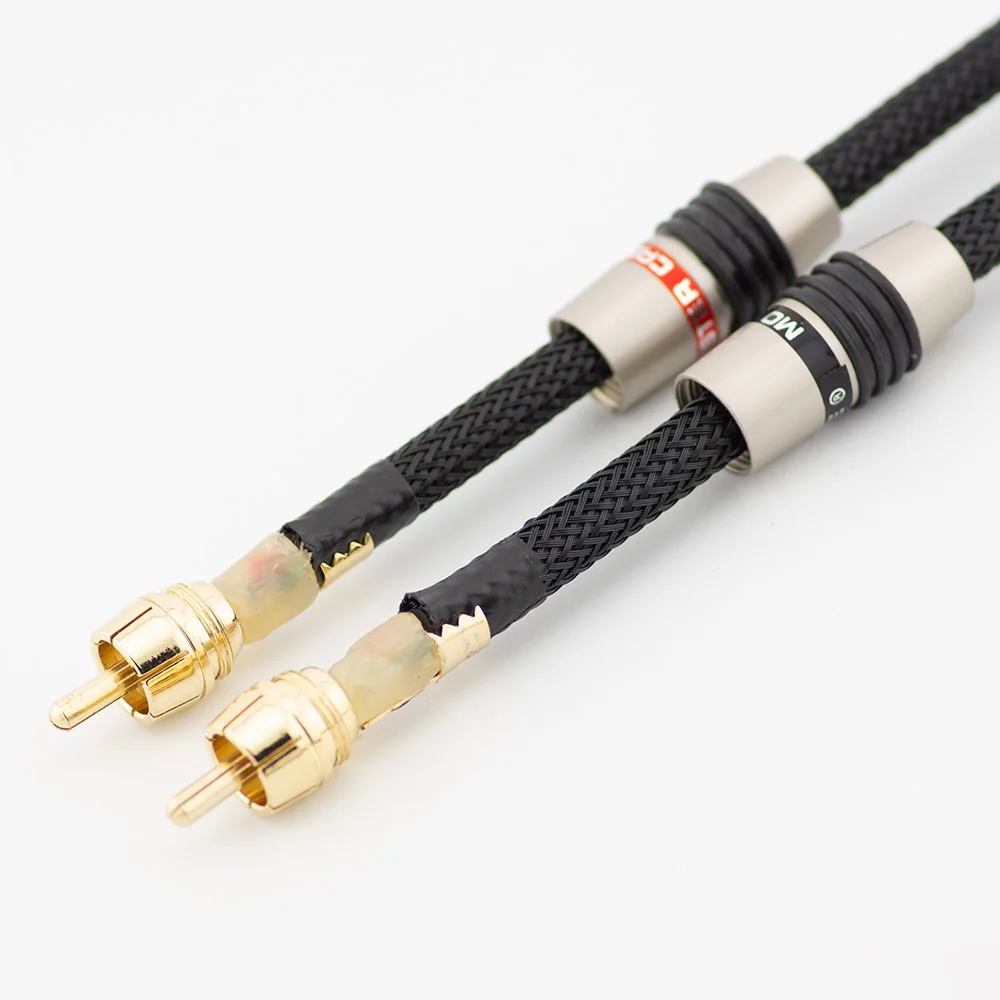 Hifi Audio OFC RCA Audio Interconnect Cable Hi End RCA To RCA Extension Cable with Gold Plated RCA Connector Plug High-quality