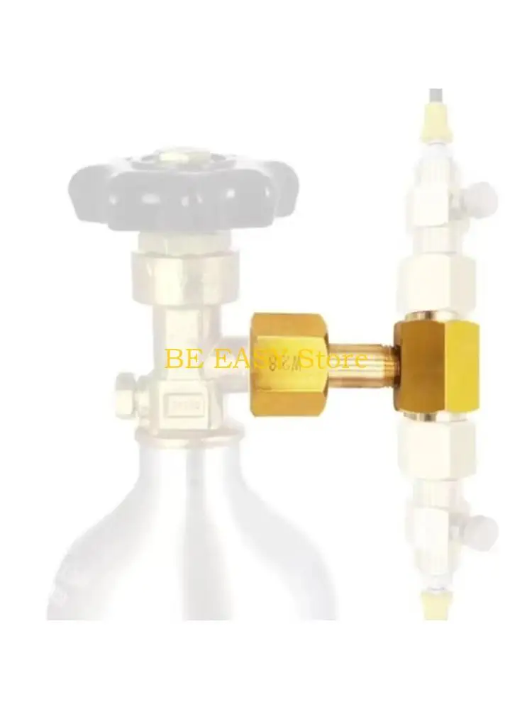 

E28F Tees Adapter CO2 Bottle Brass Threaded Tees Fitting 3 Way Connector