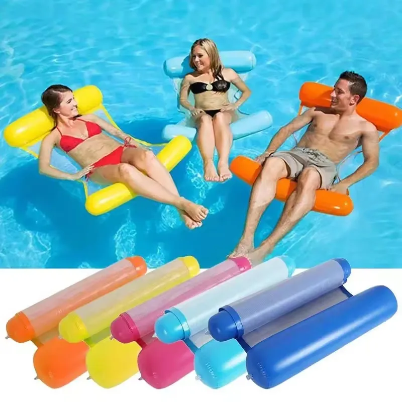 Hamaca Flotante Inflable con Respaldo, Silla Flotante para Piscina, Sofá Flotante, Cama Flotante Plegable para el Verano
