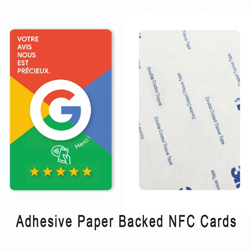 Google Review بطاقة NFC للغة الإنجليزية الإيطالية الفرنسية البسيطة مع مراجعة Google مقاومة للماء ومتينة