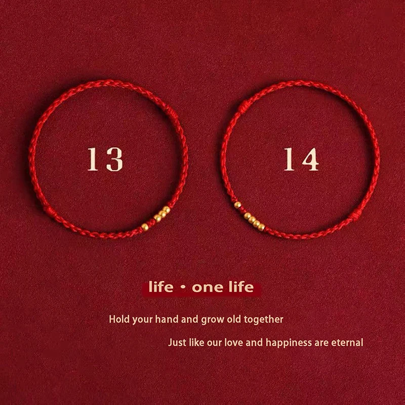 Handmade Lucky Couple Bracelets Life 1314 Ancient Method Shajin Transfer Beads Hand Woven Bracelet For Girlfriends Lovers Gift