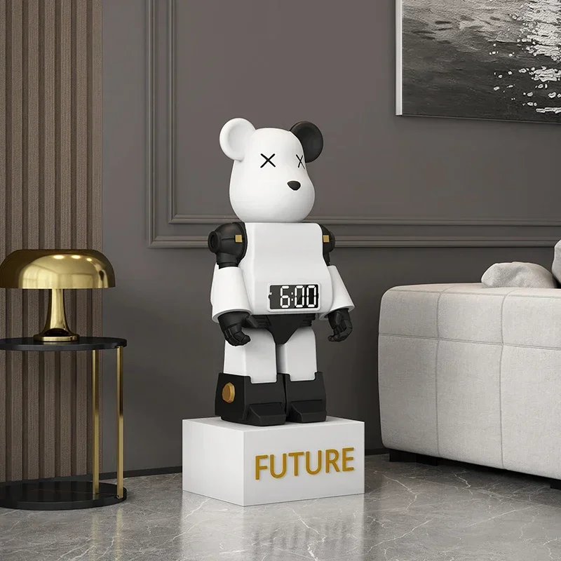 Large Indoor Bear Personality Sculpture Bearbrick Money Box Luxury Living Room Decoration 3D Model Figurine Bedroom Accessories