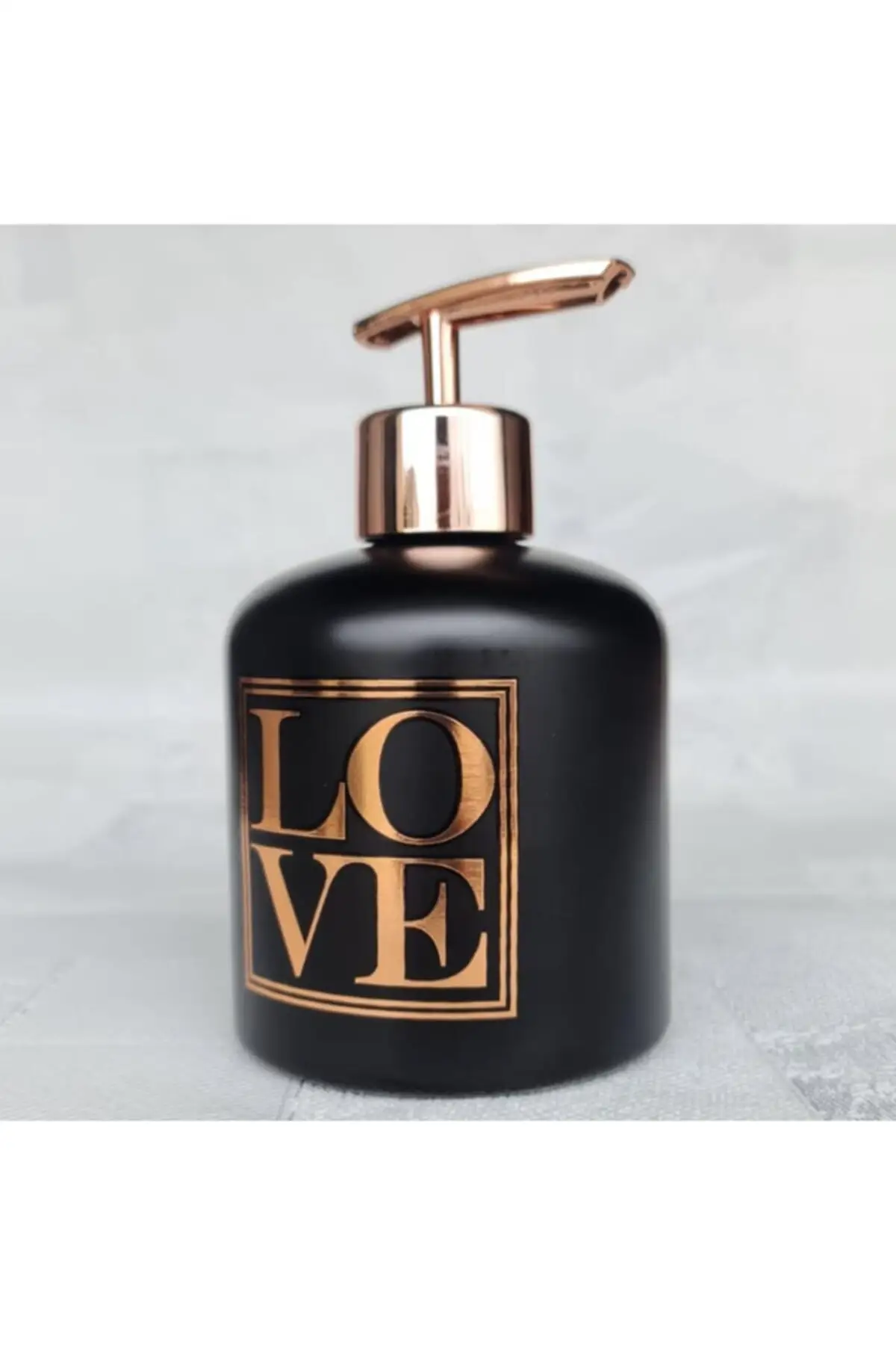 LOVE Liquid Soap Dispenser Gold Detailed Decorative Kitchen Bath Soap Pump Refillable Stylish Design 4 Colors Matt Glass Hom