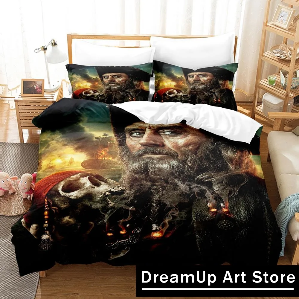 2024 Black Beard Blackbeard Edward Teach Bedding Set Cartoon Anime three-piece set Adult Kid Bedroom Duvetcover Sets 3D Kawaii