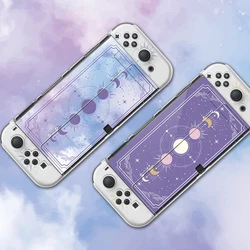 Funda Nintendo Switch Oled Cover Case Transparent Sky Clound Purple Moon Phase Dockable Protective Shell For Controller Joy-Con