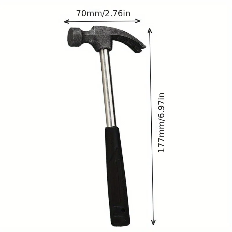 Iron Claw Hammer with Durable Wooden Handle - Small Hammer for Woodworking, Steel Construction, Nail Pulling Tool