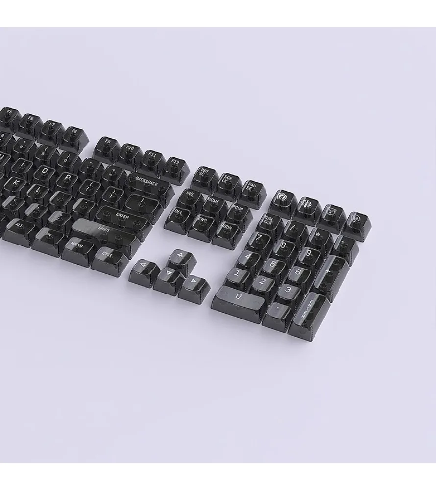 Small full set of PC fully transparent customized boneless position - MDA height 119 keys black crystal keycap mechanical