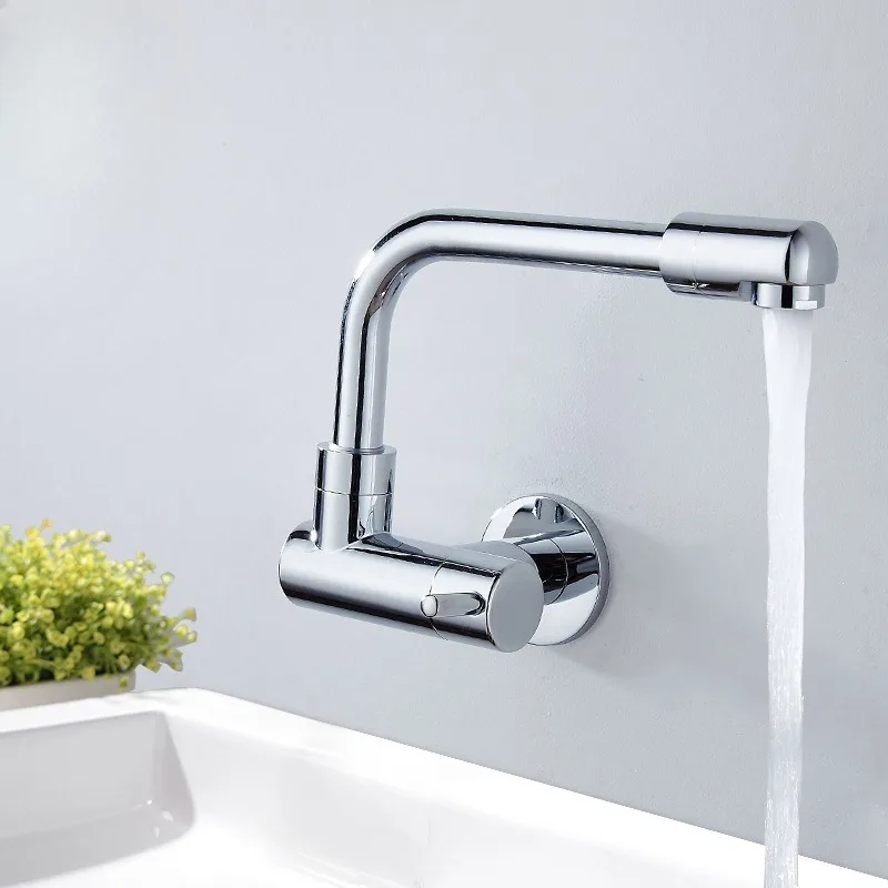 

Настенный универсальный складной бытовой кухонный смеситель, выдвижной одинарный смеситель для холодной воды, раковина для овощей