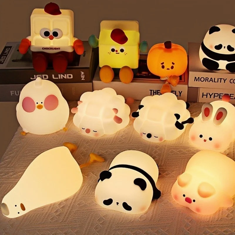 

Cute Cartoon Animal Light, LED Cloud Night Light, Rechargeable Silicone Pat Light, Suitable For Room Decoration