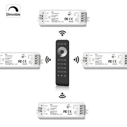 4Zone LED Dimmer 12V 24V 36V Single Color LED Strip Dimming Kit Wireless Wifi 2.4G RF Remote Control Push Switch Dim V1 Dimmable