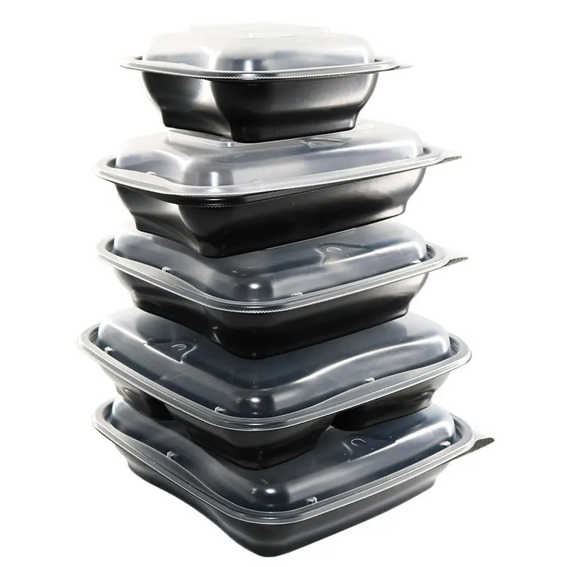 Custom PP Lunch Box Disposable Packaging Blister Packing Box Bento Takeout Box Salad Bread Vegetable Fruit Wholesal