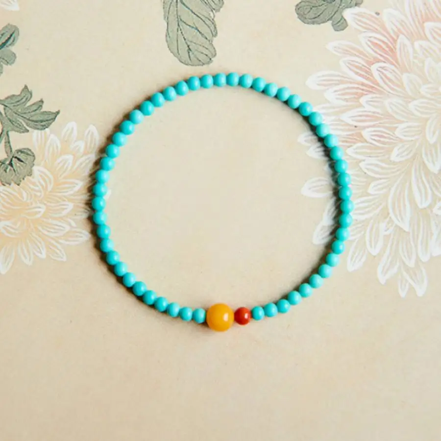 

Handmade natural Turquoise beads bracelet, men's cuff button bracelet, Ramadan prayer bead bracelet, women's meditation bracelet