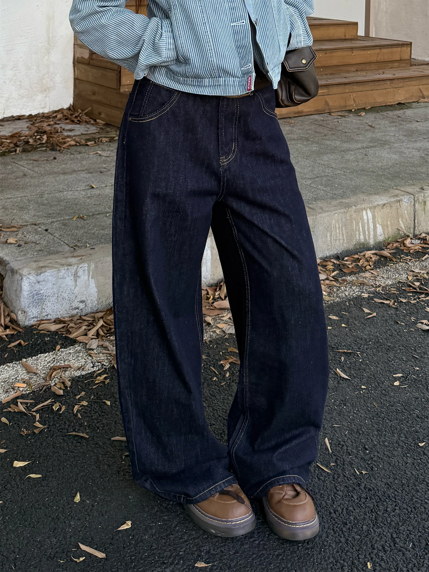 Retro American High Street Vibe Wide Leg Casual Loose Feelings Loose Long Pants Trendy Knife  Denim Jeans Unisex