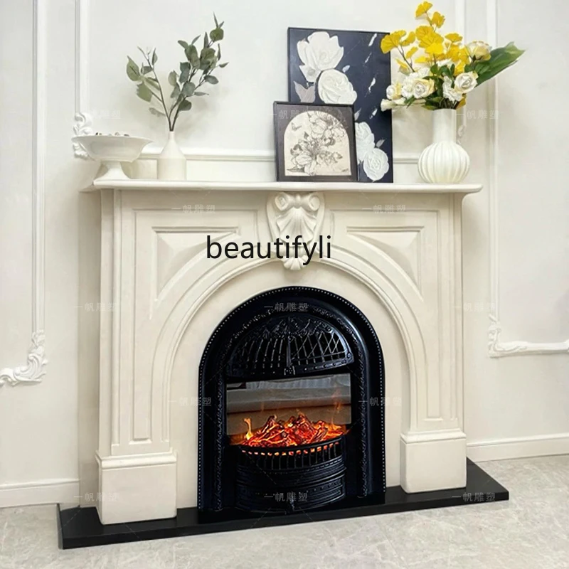 

Marble fireplace French vintage living room stone fireplace stone carving fireplace decoration
