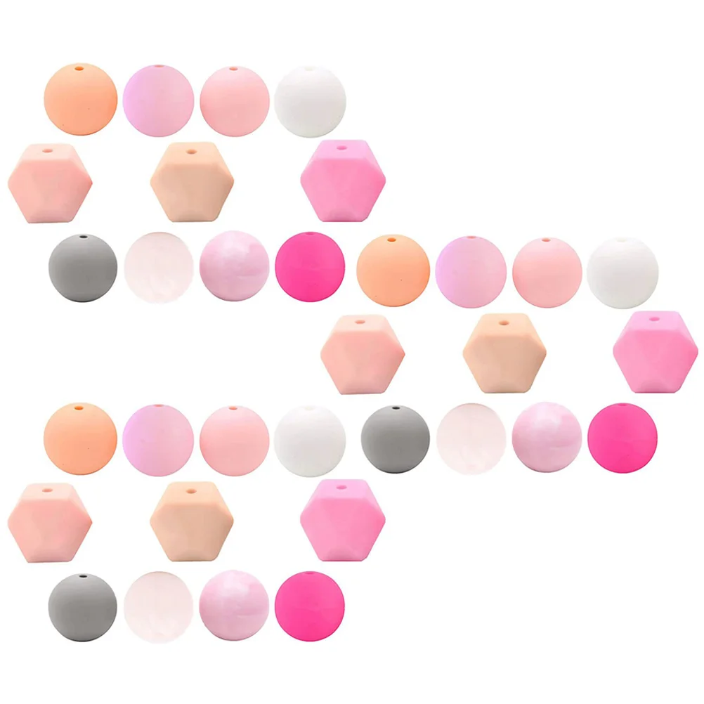 

95 Pcs Silicone Beads for Bracelets Making Large Hole Round Jewelry Loose Silica Gel Baby DIY Crafts Multi Color Storage Save