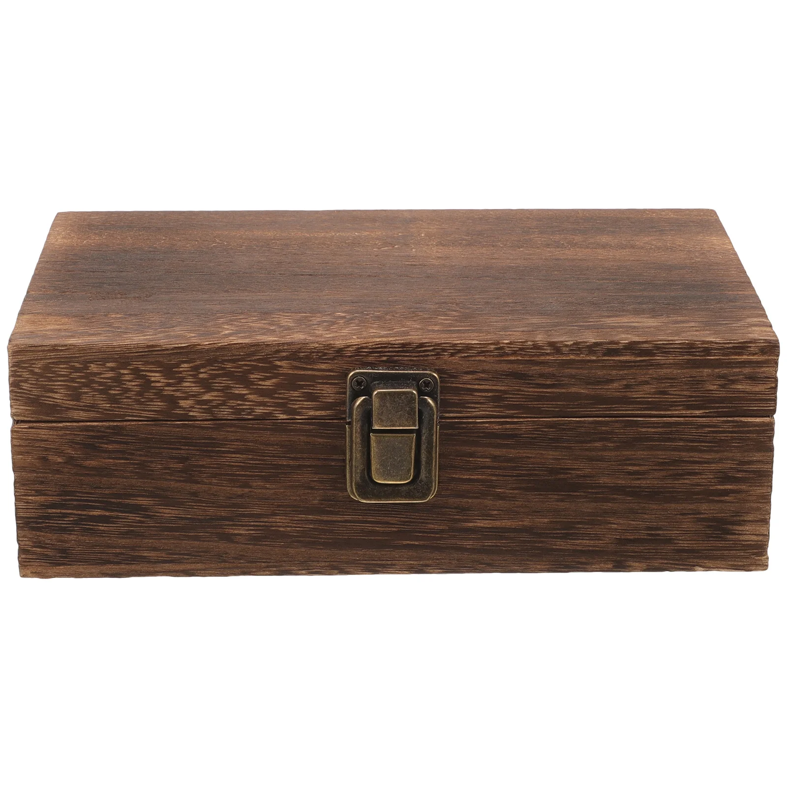 Carbonized Paulownia Wood Stamp Storage Box Compact Lightweight Inkpad Holder Wooden Seal Case Organizer For Calligraphy