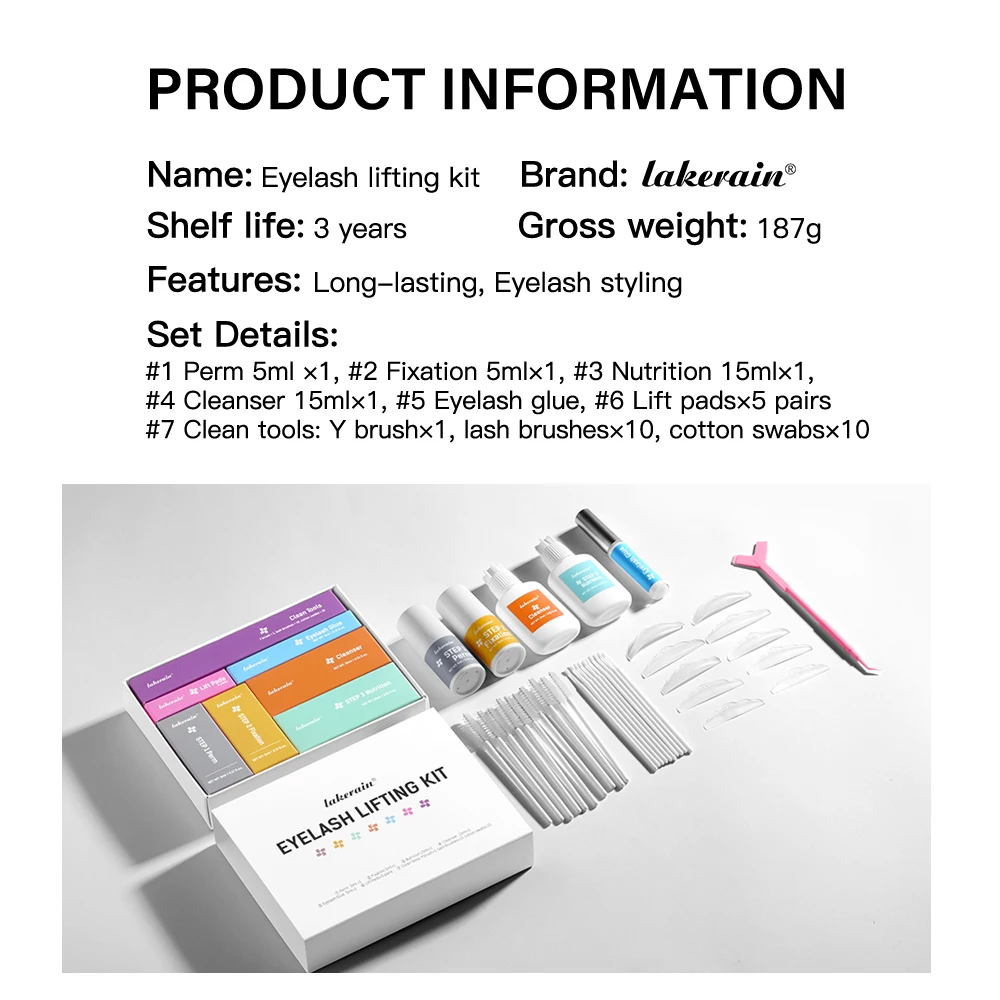 Lakerain محاصر رمش بيرم مجموعة الكيراتين رمش الشباك رمش الطبيعي الشباك بيرم رمش الشباك مجموعة