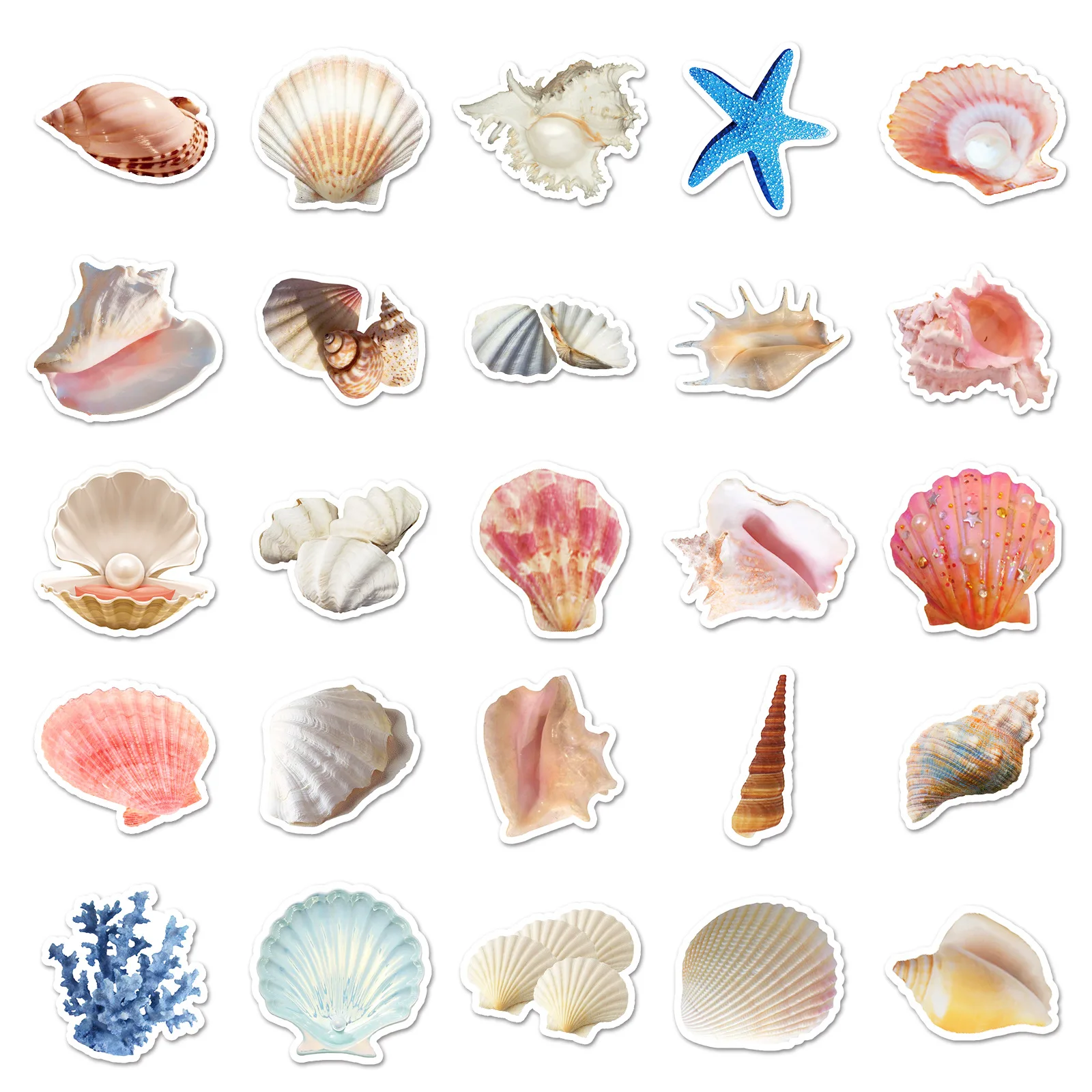 50pcs Shell Series Graffiti Stickers Suitable for Helmet Desktop Wall Decoration DIY Sticker Pack Wholesale