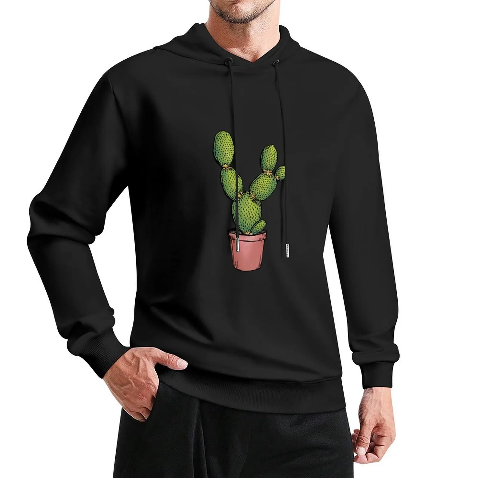 

Lovely Cactus Drawing Vibrant Character Pullover Hoodie fashion men hoodie for men