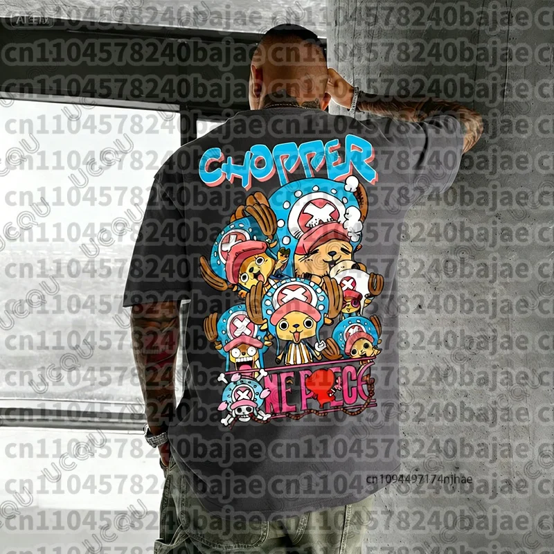 2026 New One Piece Chopper Anime Graphic Print Men's Cotton T-shirt Summer Short Sleeve Tees Casual Clothes Oversized Unisex Top - view 6