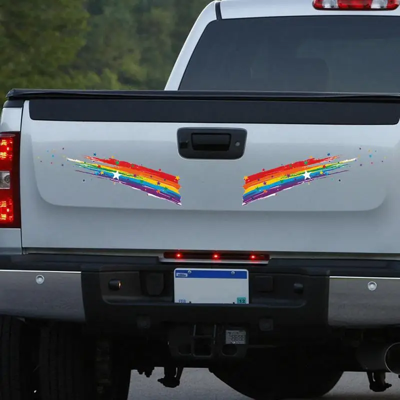 

Rainbow Decal Funny Bumper Stickers Vivid Colors Multi-Functional Decoration For Auto Bikes Doors Family Friends