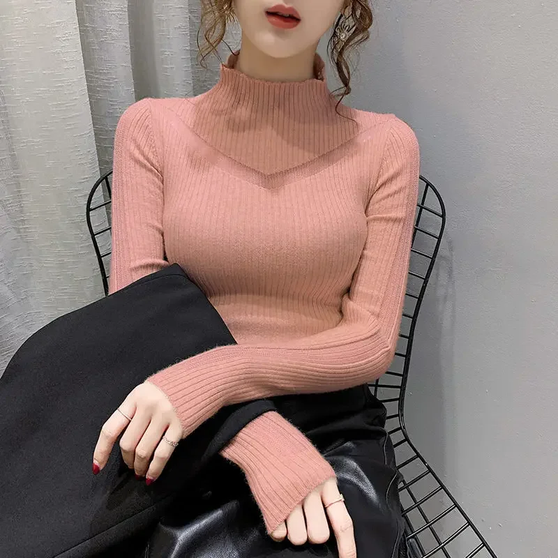 Dames Gebreide Trui Koreaanse Stijl Lange Mouwen Basic Dames Pullovers Casual Kleding Op Promotie Esthetische Trend Harajuku