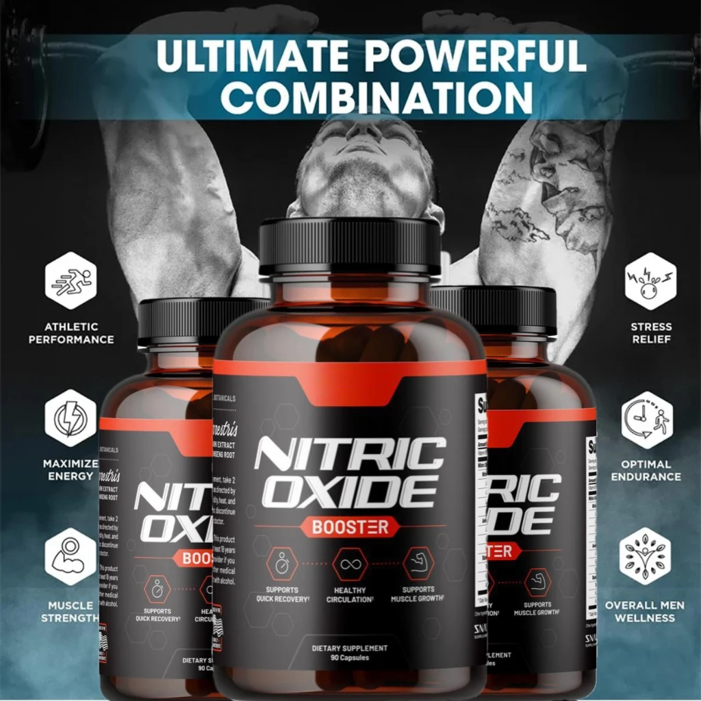 Nitric Oxide Booster | L-Arginine Supplement for Men, Non-GMo Supports Reproductive Health Natural Energizer