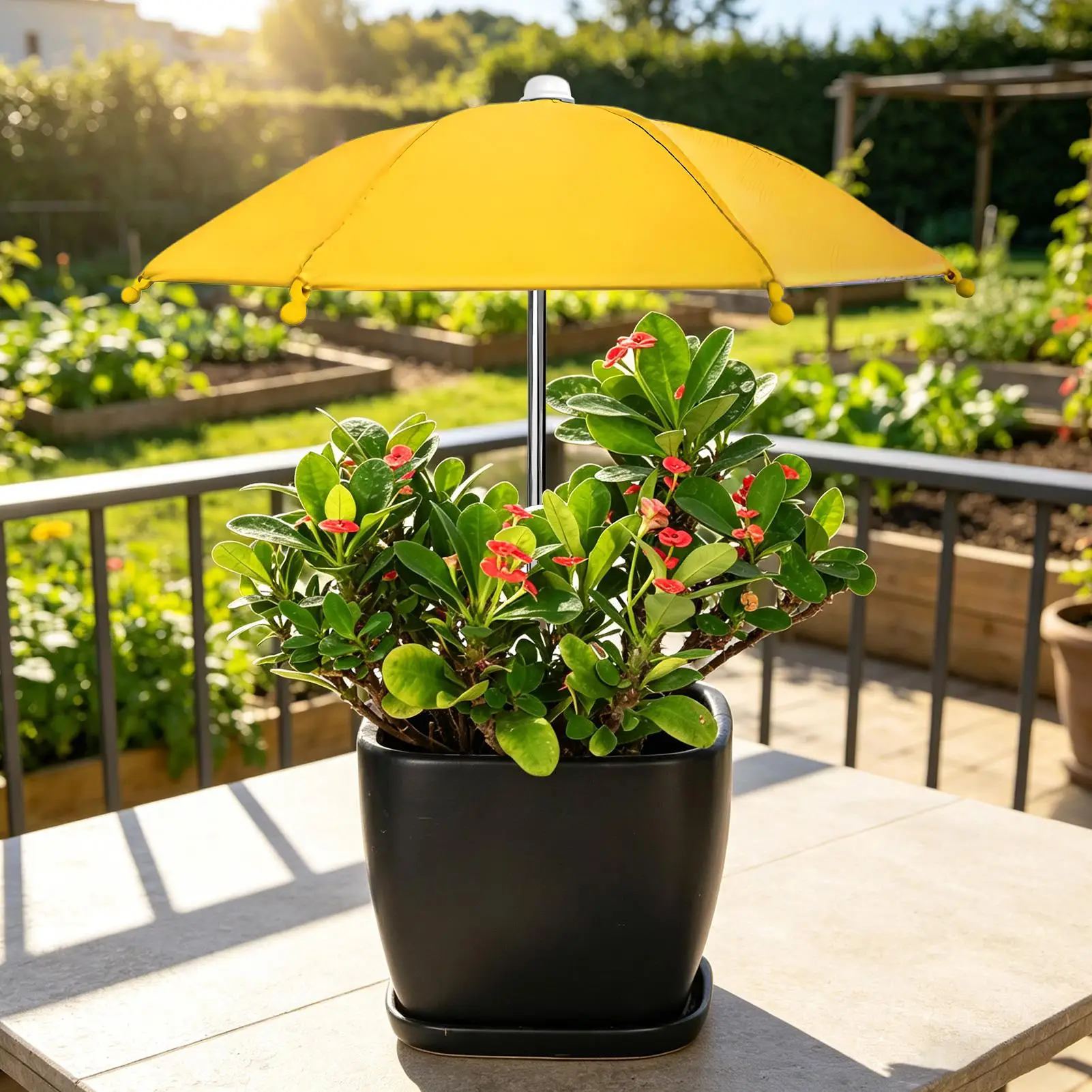 Plant Umbrella Portable Water Resistant Garden Umbrellas for Plants Flowers for Patio Balcony Courtyard Backyard Porch Roof