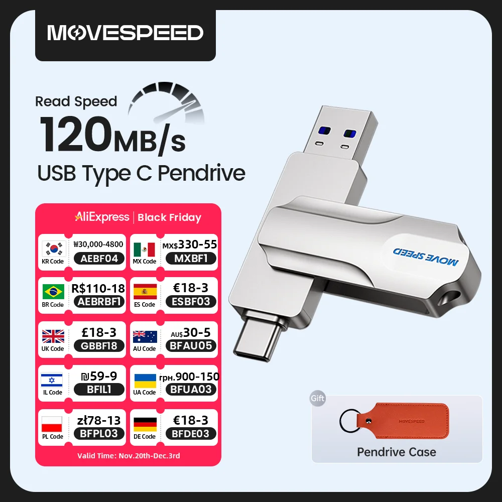 yZ[zMOVESPEED 2 in 1 USB ^Cv C tbVhCuT|[g OTG 64GB 128GB 256GB 512GB USB 3.0 120MB/s yhCu Macbook dbbvgbv PC p