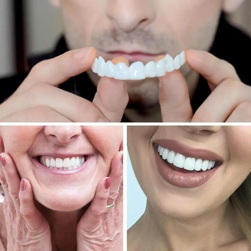 1 Pair Snap on Teeth Veneers for Men and Women Cover The Teeth Fake Tooth Instant Confidence Smile Temporary Hygiene Tools