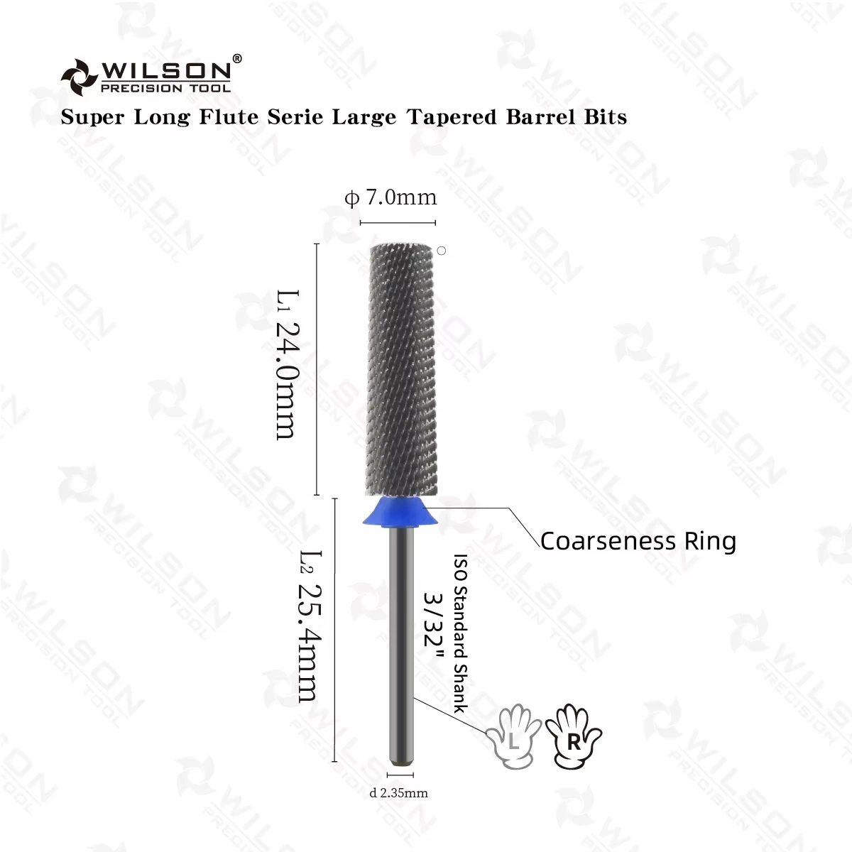 WILSON Serie Flauto Super Lungo Punte a Barile Conico di Grandi Dimensioni (Chamfer)-Strumenti/Chiodi/Accessori per Unghie/Accessori per Unghie/Punte per Unghie