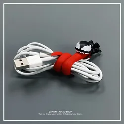 SpiderMan Venom USB Wired Data Cable Stand Protective Cover Car Motorcycle Accessories Toy Decoration Gift