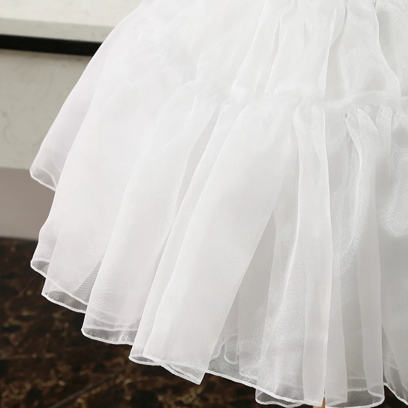 Fashion Women Tulle Skirt Tutu Wedding Bridal Bridesmaid Overskirt Petticoat Lolita