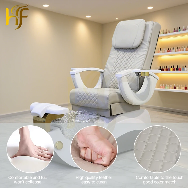 Comfortable Customized Color Pipeless Luxury Modern Electric Massage Pedicure Chair for Salon