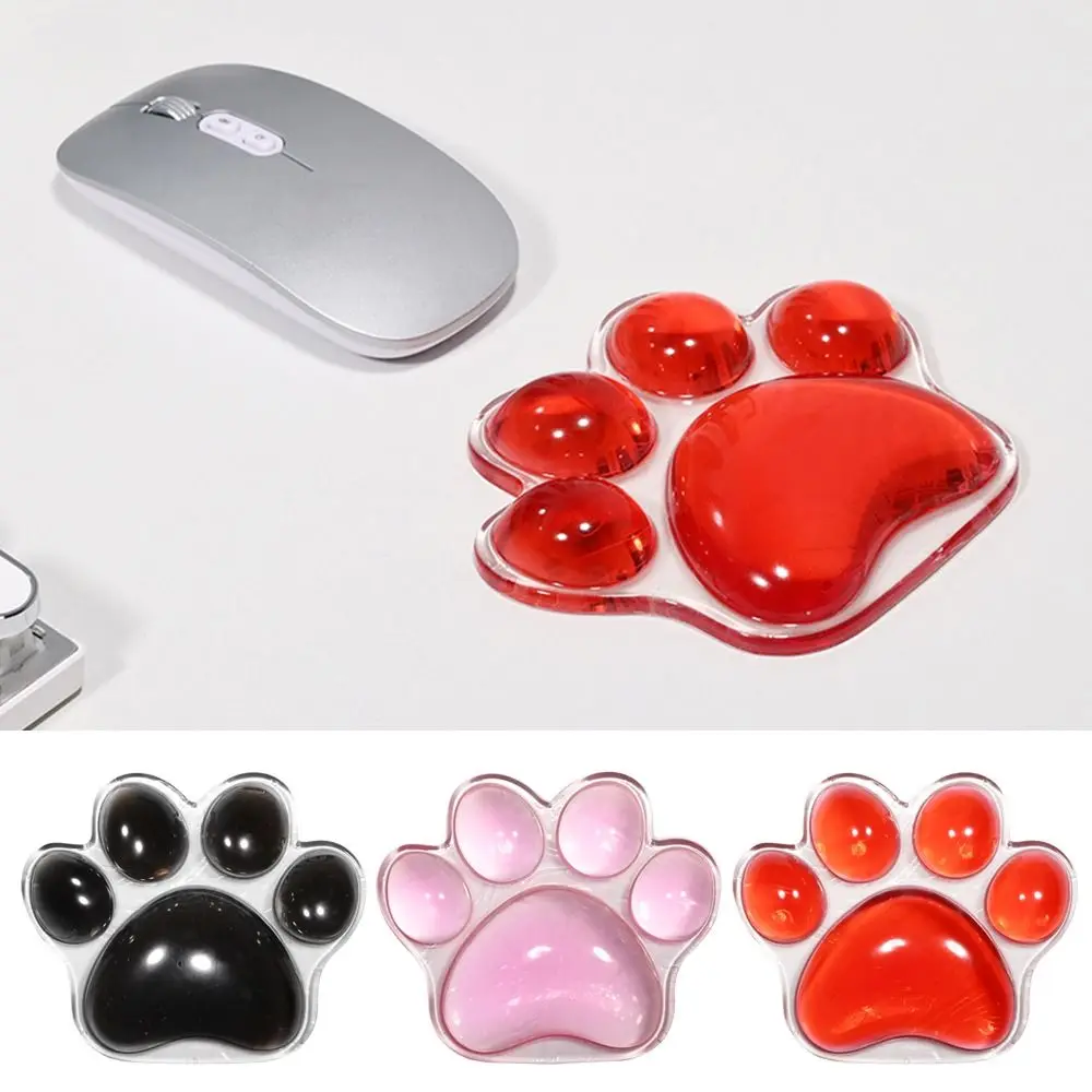 Niedliches Katzenpfoten-förmiges Mauspad mit Handgelenkstütze Transparentes Rutschfestes Desktop-Laptop-Mauspad zur Handunterstützung
