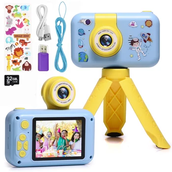 Kids Camera Toys 2.4 inch IPS Screen Digital Zoom Video Toys Camera for Toddler Baby 180° Flip Len Handheld Children Camera