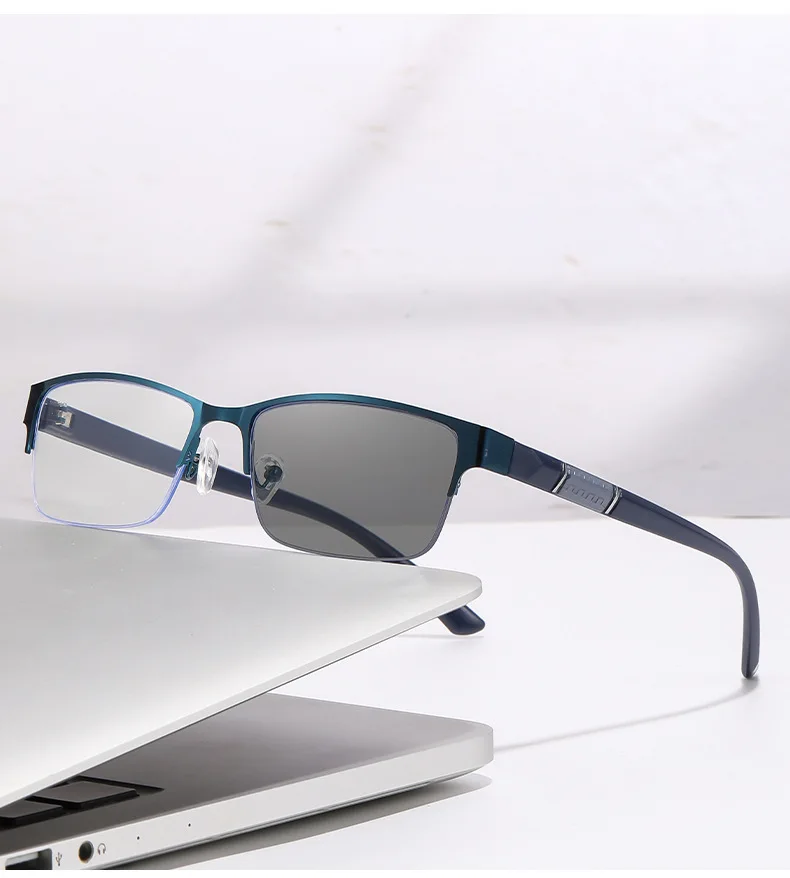 Multifokale Farbwechselnde Herren-Halbrahmen-Smart-Zoom-Brille für Nah- und Fernsicht 806 – Detail 16