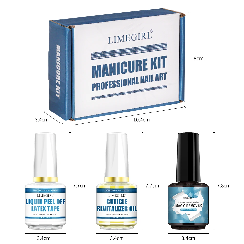 Conjunto de cuidados com unhas com amaciante cutícula morta, óleo nutritivo, rápido removedor de esmalte, adequado para iniciantes, kit de ferramentas