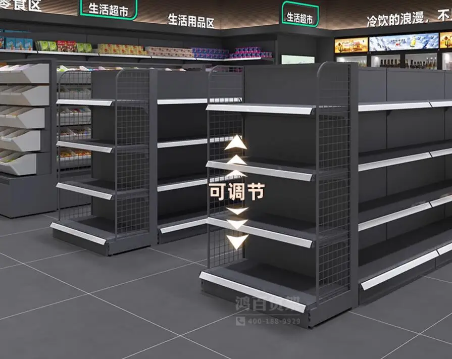 Supermarket convenience store display rack, multi-layer storage rack, pharmacy snack display rack against the wall