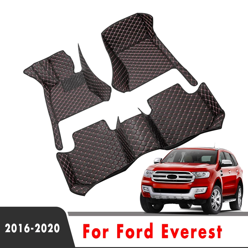 

Ковры для Ford Everest 2020 2019 2018 2017 2016, автомобильные аксессуары, кожаные коврики, декоративные водонепроницаемые защитные чехлы для стайлинга