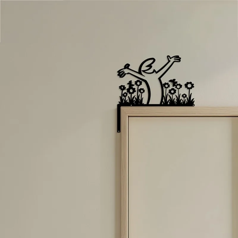 خط تجريدي لزاوية الباب الحديدي، تصميم مجوف للديكور، قوي ومتين لتغطية عيوب غطاء ديكور المنزل #3