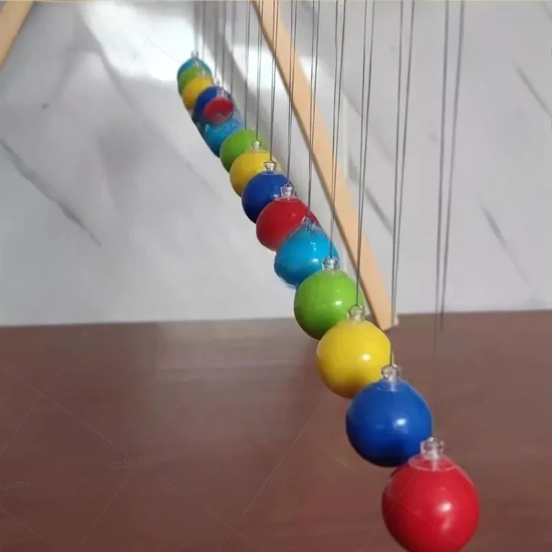 Single Pendulum Wave 15 Balls Color Serpentine Pendulum Toys Educational Science Small