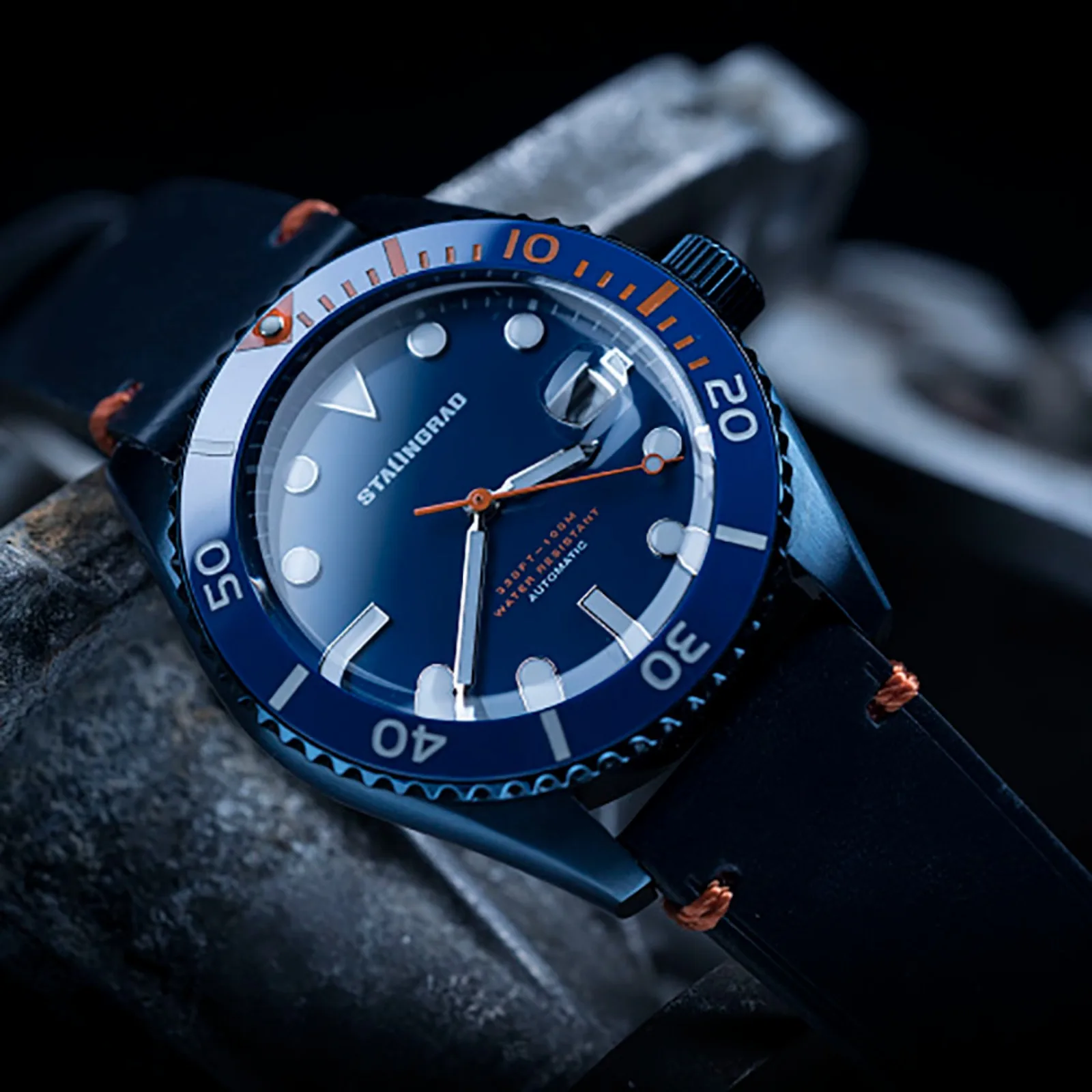 Stalingrad Men's Mechanical Watches Miyota-8215 Ceramic Bezel Sapphire Crystal 44mm Waterproof 100m Wristwatch