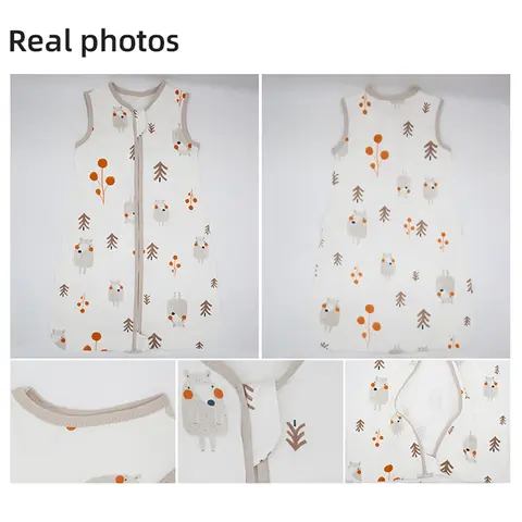 Babysovsäck Sommar Tunn Babysovsäck Barn Sovkläder Sparksäker Filt 3-18 Månader Stjärnhimmel Tecknat Tryck 100% Bomull 10 best sales sovsäck för bebis - №3
