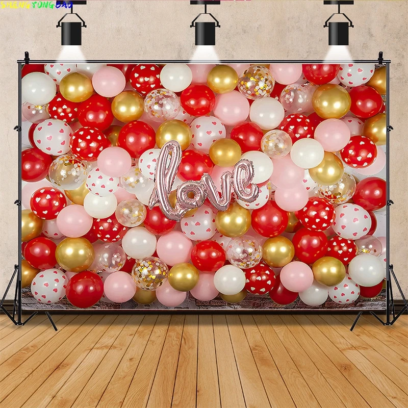 

Vinyl Custom Valentine's Day Photography Backdrops Props Lover Rose Flower Wall Wedding Store Brick Wall Photo Background AL-07