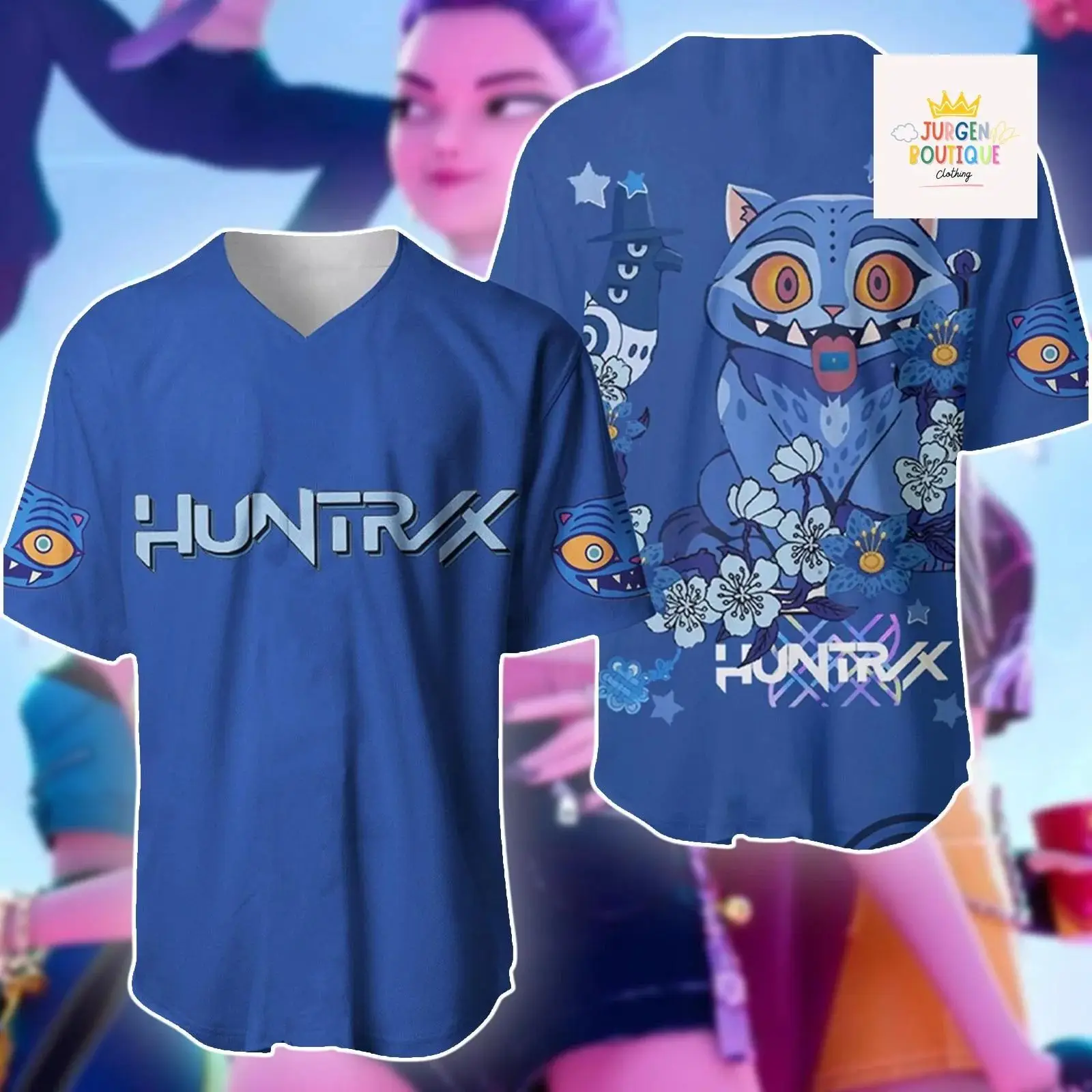 

Hot Selling Demon Hunter Animation Print Jersey Baseball Uniform Jersey Adult Short-sleeved Children's Parent-child T-shirt