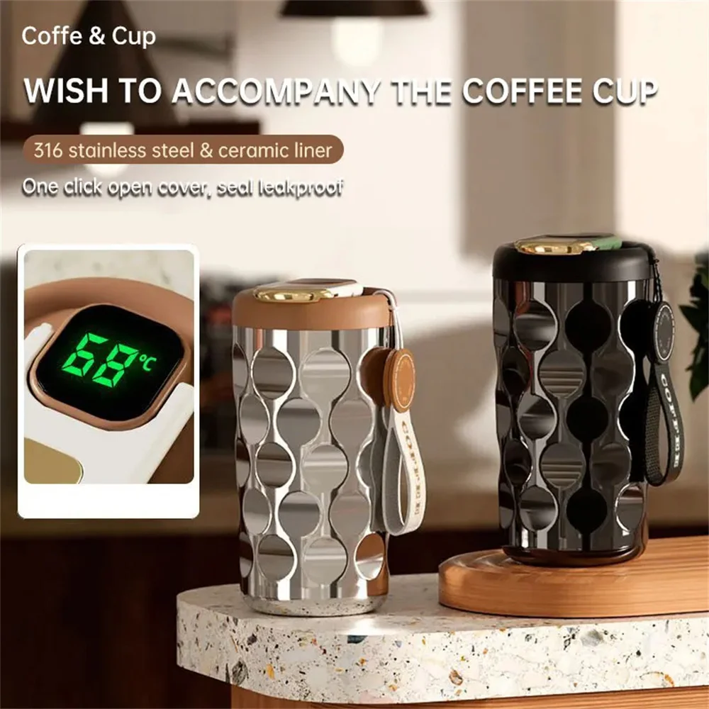 Smart Thermos Bottle LED Temperature Display Coffee Cup 316 Stainless Steel Tumbler Mug Portable Vacuum Flasks Thermoses