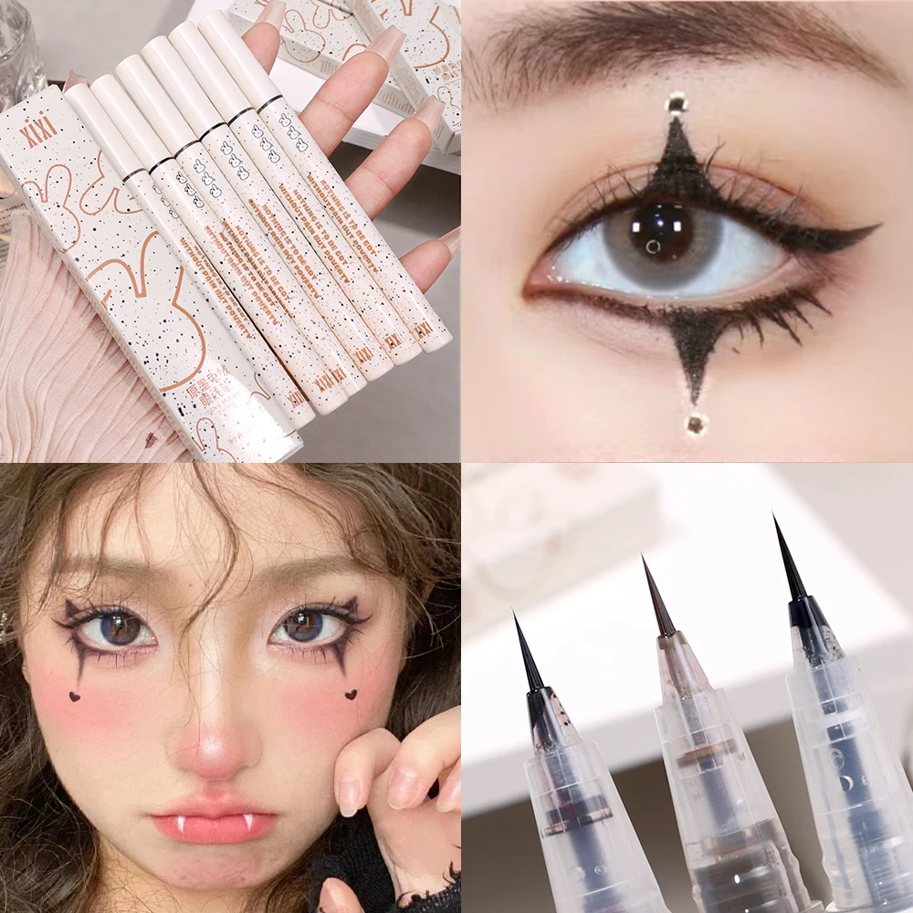 Ultra Dunne Matte Zwartbruine Eyeliner Pen Waterdicht Sneldrogend Niet Bloeien Liggende Zijderupsen Eyeliner Pen Koreaanse Make-Up Cosmetica