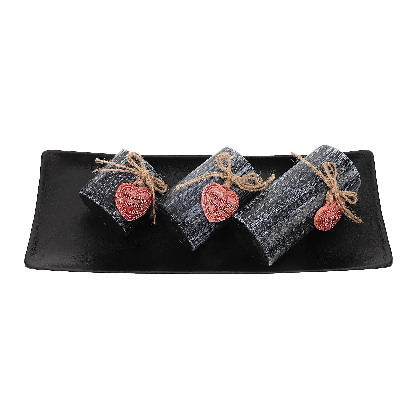 

Holder Set Vintage Wooden Tealight Decor Living Room Coffee Table Centerpiece Resin Material Valentine Gift