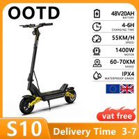 Electric Scooter OOTD S10 10inch Bluetooth Link APP 1400W 48V20AH Max Mileage 70km Lightweight Escooter Dual Suspension